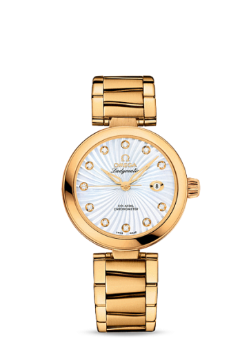 Omega Ladymatic Co-Axial 34 Yellow Gold / MOP / Bracelet